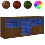 Sideboard with LED lights brown oak 162x37x67 cm by , Sideboards - Ref: Foro24-3209036, Price: 207,18 €, Discount: %