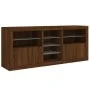 Sideboard with LED lights brown oak 162x37x67 cm by , Sideboards - Ref: Foro24-3209036, Price: 207,18 €, Discount: %