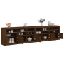 Aparador con luces LED roble marrón 283x37x67 cm de , Aparadores - Ref: Foro24-3209022, Precio: 320,70 €, Descuento: %