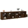 Sideboard with LED lights brown oak 283x37x67 cm by , Sideboards - Ref: Foro24-3209022, Price: 313,92 €, Discount: %
