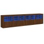 Aparador con luces LED roble marrón 283x37x67 cm de , Aparadores - Ref: Foro24-3209022, Precio: 320,70 €, Descuento: %