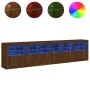 Sideboard with LED lights brown oak 283x37x67 cm by , Sideboards - Ref: Foro24-3209022, Price: 313,92 €, Discount: %