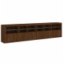 Aparador con luces LED roble marrón 283x37x67 cm de , Aparadores - Ref: Foro24-3209022, Precio: 320,70 €, Descuento: %