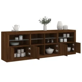 Sideboard mit LED-Leuchten, braune Eiche, 202 x 37 x 67 cm von , Sideboards - Ref: Foro24-3209015, Preis: 239,93 €, Rabatt: %