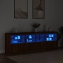 Sideboard with LED lights brown oak 202x37x67 cm by , Sideboards - Ref: Foro24-3209015, Price: 243,94 €, Discount: %