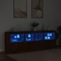 Sideboard with LED lights brown oak 202x37x67 cm by , Sideboards - Ref: Foro24-3209015, Price: 239,93 €, Discount: %