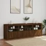 Sideboard with LED lights brown oak 202x37x67 cm by , Sideboards - Ref: Foro24-3209015, Price: 239,93 €, Discount: %