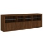 Sideboard with LED lights brown oak 202x37x67 cm by , Sideboards - Ref: Foro24-3209015, Price: 243,94 €, Discount: %