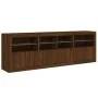 Sideboard with LED lights brown oak 202x37x67 cm by , Sideboards - Ref: Foro24-3209015, Price: 239,93 €, Discount: %