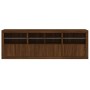 Sideboard with LED lights brown oak 202x37x67 cm by , Sideboards - Ref: Foro24-3209015, Price: 243,94 €, Discount: %