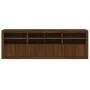 Sideboard with LED lights brown oak 202x37x67 cm by , Sideboards - Ref: Foro24-3209015, Price: 239,93 €, Discount: %