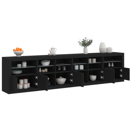 Sideboard with LED lights black 283x37x67 cm by , Sideboards - Ref: Foro24-3209017, Price: 327,14 €, Discount: %