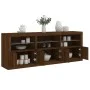 Sideboard with LED lights brown oak 181.5x37x67 cm by , Sideboards - Ref: Foro24-3209008, Price: 226,66 €, Discount: %