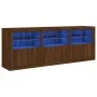 Sideboard with LED lights brown oak 181.5x37x67 cm by , Sideboards - Ref: Foro24-3209008, Price: 226,66 €, Discount: %