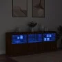 Sideboard with LED lights brown oak 181.5x37x67 cm by , Sideboards - Ref: Foro24-3209008, Price: 226,66 €, Discount: %
