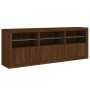 Sideboard mit LED-Leuchten, braune Eiche, 181,5 x 37 x 67 cm von , Sideboards - Ref: Foro24-3209008, Preis: 233,20 €, Rabatt: %