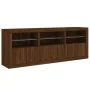 Sideboard with LED lights brown oak 181.5x37x67 cm by , Sideboards - Ref: Foro24-3209008, Price: 226,66 €, Discount: %