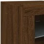 Sideboard with LED lights brown oak 181.5x37x67 cm by , Sideboards - Ref: Foro24-3209008, Price: 226,66 €, Discount: %