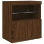Sideboard with LED lights brown oak 181.5x37x67 cm by , Sideboards - Ref: Foro24-3209008, Price: 226,66 €, Discount: %