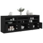 Sideboard with LED lights black 181.5x37x67 cm by , Sideboards - Ref: Foro24-3209003, Price: 208,68 €, Discount: %