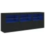 Sideboard with LED lights black 181.5x37x67 cm by , Sideboards - Ref: Foro24-3209003, Price: 224,72 €, Discount: %