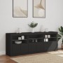 Sideboard with LED lights black 181.5x37x67 cm by , Sideboards - Ref: Foro24-3209003, Price: 208,68 €, Discount: %