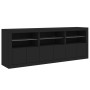 Sideboard with LED lights black 181.5x37x67 cm by , Sideboards - Ref: Foro24-3209003, Price: 208,68 €, Discount: %