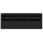 Sideboard with LED lights black 181.5x37x67 cm by , Sideboards - Ref: Foro24-3209003, Price: 224,72 €, Discount: %