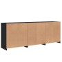 Sideboard with LED lights black 181.5x37x67 cm by , Sideboards - Ref: Foro24-3209003, Price: 208,68 €, Discount: %