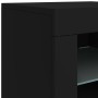 Sideboard with LED lights black 181.5x37x67 cm by , Sideboards - Ref: Foro24-3209003, Price: 208,68 €, Discount: %