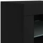 Sideboard with LED lights black 181.5x37x67 cm by , Sideboards - Ref: Foro24-3209003, Price: 224,72 €, Discount: %