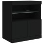 Sideboard with LED lights black 181.5x37x67 cm by , Sideboards - Ref: Foro24-3209003, Price: 208,68 €, Discount: %