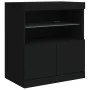 Sideboard with LED lights black 181.5x37x67 cm by , Sideboards - Ref: Foro24-3209003, Price: 224,72 €, Discount: %