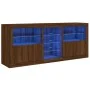 Sideboard with LED lights brown oak 181.5x37x67 cm by , Sideboards - Ref: Foro24-3209043, Price: 222,47 €, Discount: %
