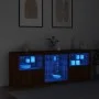 Sideboard with LED lights brown oak 181.5x37x67 cm by , Sideboards - Ref: Foro24-3209043, Price: 222,47 €, Discount: %