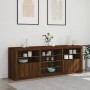 Sideboard mit LED-Leuchten, braune Eiche, 181,5 x 37 x 67 cm von , Sideboards - Ref: Foro24-3209043, Preis: 228,04 €, Rabatt: %
