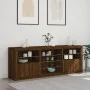 Sideboard with LED lights brown oak 181.5x37x67 cm by , Sideboards - Ref: Foro24-3209043, Price: 222,47 €, Discount: %