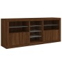 Sideboard with LED lights brown oak 181.5x37x67 cm by , Sideboards - Ref: Foro24-3209043, Price: 228,04 €, Discount: %