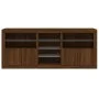 Sideboard with LED lights brown oak 181.5x37x67 cm by , Sideboards - Ref: Foro24-3209043, Price: 222,47 €, Discount: %