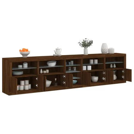 Sideboard mit LED-Leuchten, braune Eiche, 283 x 37 x 67 cm von , Sideboards - Ref: Foro24-3209029, Preis: 326,26 €, Rabatt: %