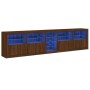 Sideboard with LED lights brown oak 283x37x67 cm by , Sideboards - Ref: Foro24-3209029, Price: 334,64 €, Discount: %