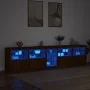 Sideboard with LED lights brown oak 283x37x67 cm by , Sideboards - Ref: Foro24-3209029, Price: 326,26 €, Discount: %