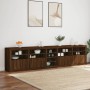 Sideboard with LED lights brown oak 283x37x67 cm by , Sideboards - Ref: Foro24-3209029, Price: 334,64 €, Discount: %