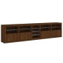 Sideboard with LED lights brown oak 283x37x67 cm by , Sideboards - Ref: Foro24-3209029, Price: 334,64 €, Discount: %