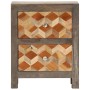 Mesita de noche madera maciza de mango gris 40x30x50 cm de vidaXL, Mesitas de noche - Ref: Foro24-282734, Precio: 124,28 €, D...