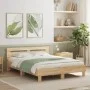 Sonoma oak bed frame with headboard and LED lights 150x200 cm by , Beds and slatted bases - Ref: Foro24-3207541, Price: 155,2...