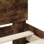 Bed frame headboard and LED lights smoked oak 150x200cm by , Beds and slatted bases - Ref: Foro24-3207543, Price: 154,31 €, D...