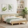Sonoma oak bed frame with headboard and LED lights 140x200 cm by , Beds and slatted bases - Ref: Foro24-3207548, Price: 138,6...