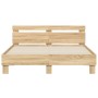 Sonoma oak bed frame with headboard and LED lights 140x200 cm by , Beds and slatted bases - Ref: Foro24-3207548, Price: 145,0...