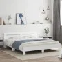 Estructura cama con cabecero madera ingeniería blanco 160x200cm de , Camas y somieres - Ref: Foro24-3207406, Precio: 128,87 €...